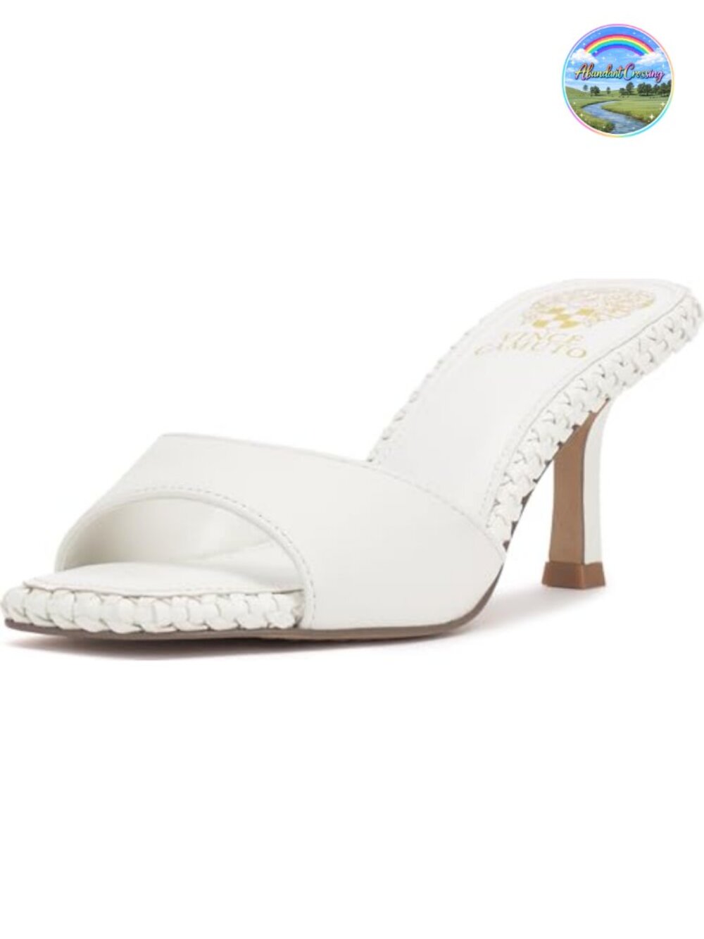 Vince Camuto Emmla Stitched Mule Sandal Leather Stiletto Heel Open Toe 2.6in